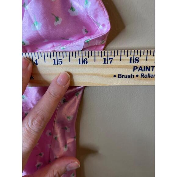 Zara Satin Floral Pink Slip Dress Adjustable Straps Size Medium - Picture 7 of 10
